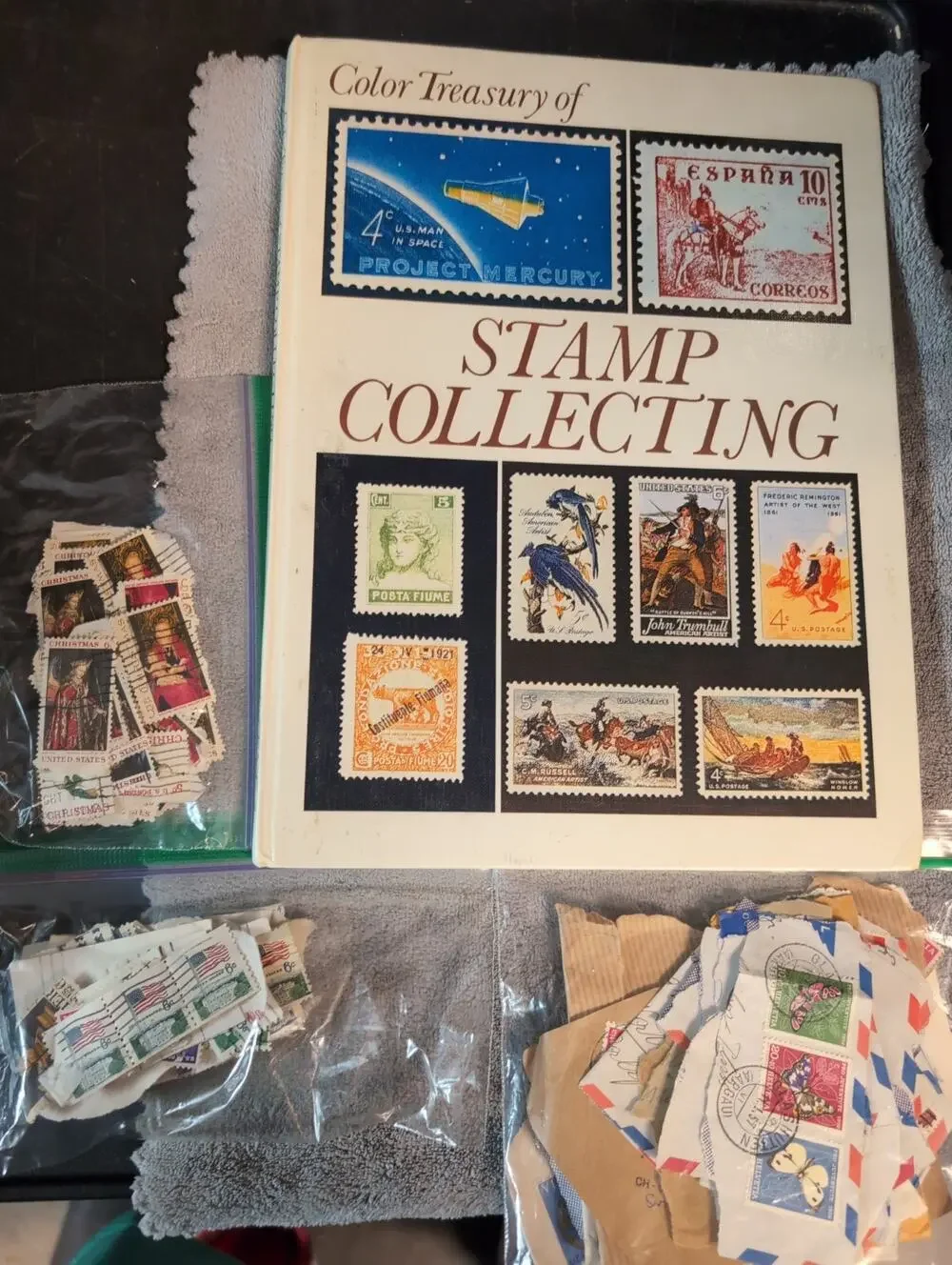 Color Treasury of Stamp Collecting- Modern History in the Mail W/vtg Stamps Lot